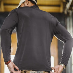 MADEN Ice Silk Slim Fit Stehkragen T-Shirt