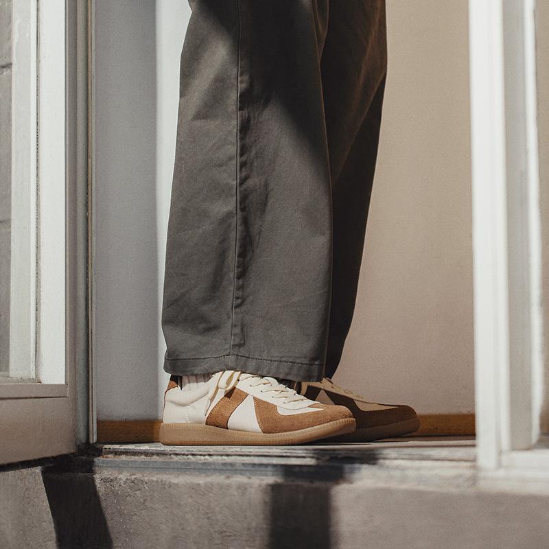MADEN Retro Wildleder Trainer Sneaker mit dicker Sohle
