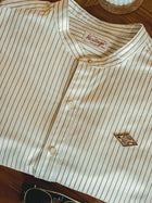 MADEN Stand Collar Striped Shirt – Cotton 100% thumbnail
