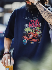 MADEN Men's F1 Racing Print Short-Sleeve T-Shirt