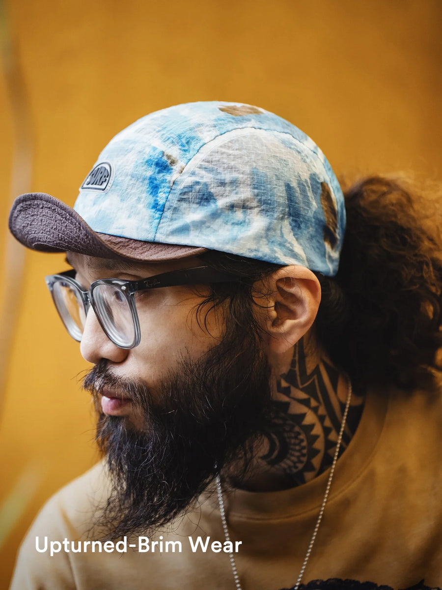 MADEN Men's Wave Print Five-Panel Curved Brim Cap