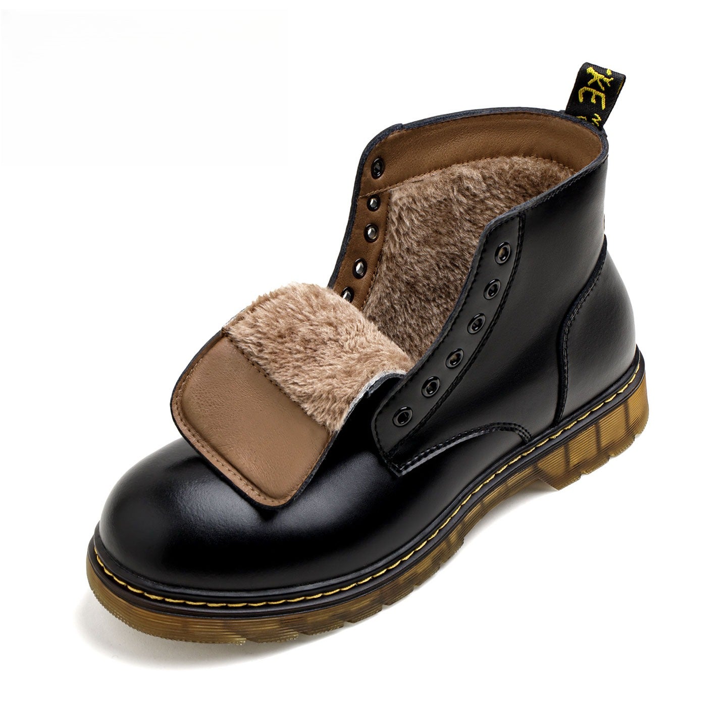 MADEN 6-Loch Weiche Leder Kampfstiefel bis zur Mitte der Wade