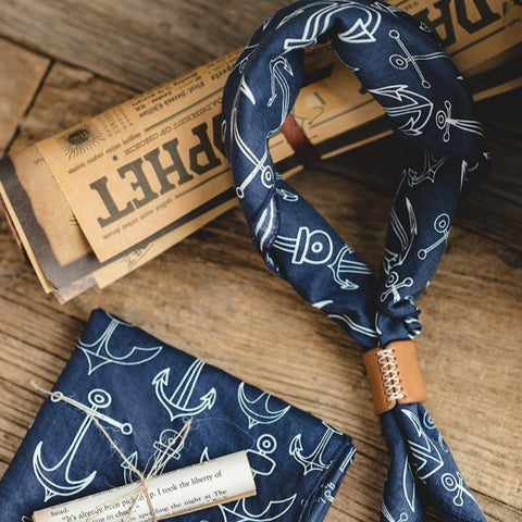 MADEN Anchor-Print Square Scarves