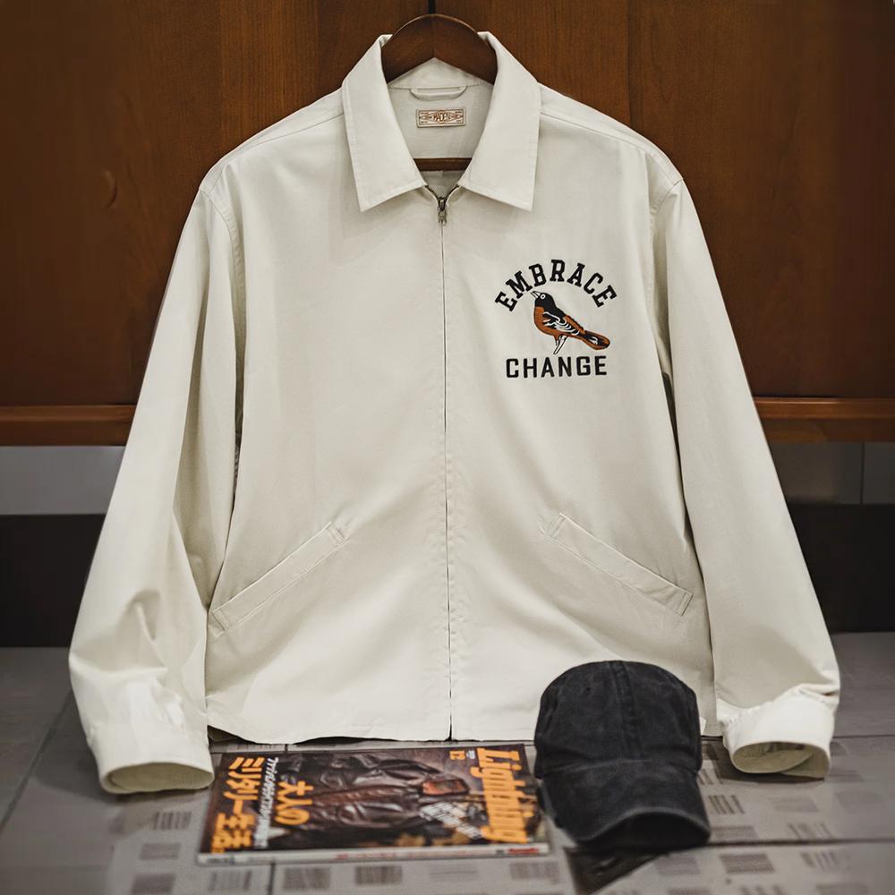 MADEN MADEN Motmot Vogel bestickte lockere Coach-Jacke