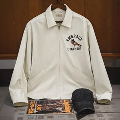 MADEN MADEN Motmot Vogel bestickte lockere Coach-Jacke
