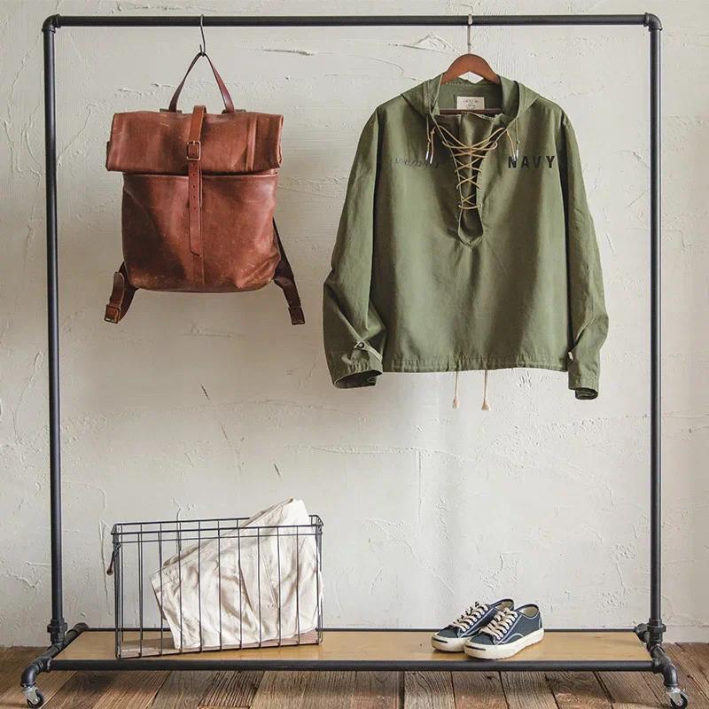 Chaqueta con capucha para hombre Maden Chaqueta de manga larga tipo cubierta Cuello con cordón Chaqueta de trabajo Puños verdes Cierre con cinta Chaqueta