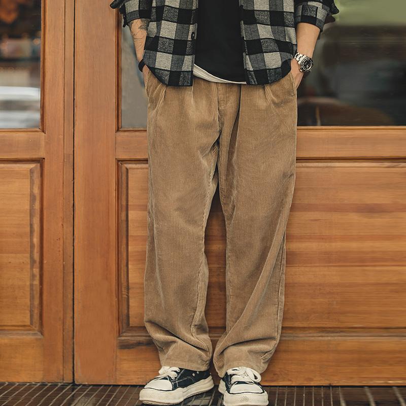 MADEN Herren Retro Cordhose mit geradem Bein, Freizeit