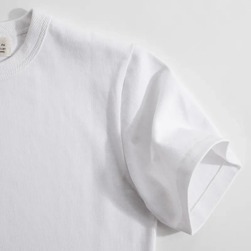 MADEN Schweres 400g Baumwoll-T-Shirt mit Rundhalsausschnitt