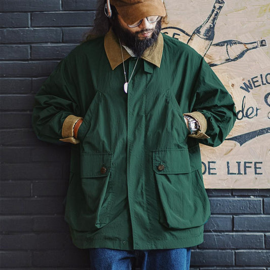 MADEN Men's Heavyweight Cotton Multi-Pocket Safari Jacket