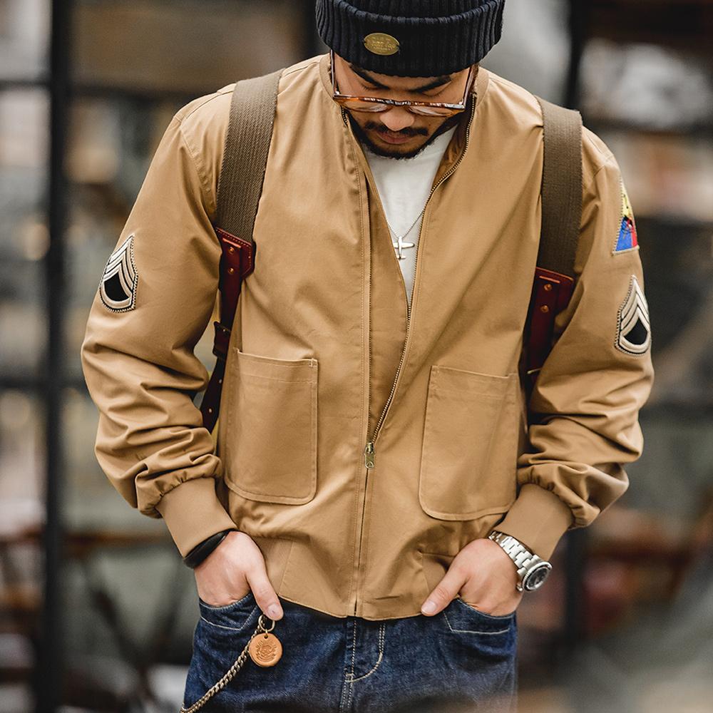 Chaquetas de tanque para hombre MADEN M1942 color caqui versión ligera y versión más gruesa forro polar de otoño e invierno abrigos cálidos