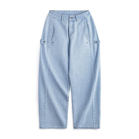 MADEN Boxyfit Deconstructed Retro Unbagged Washed Jeans High Street Dance Straight Wide Leg Pants Spring Women