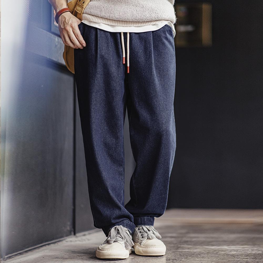 MADEN Elastische Jeans-Jogginghose mit Kordelzug