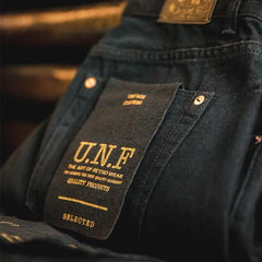 MADEN Herren Schwarze Denim Jeans – 12,8oz