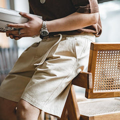 MADEN Herren-Freizeitshorts, Baumwoll-Cargoshorts, Amekaji Outdoor-Shorts 