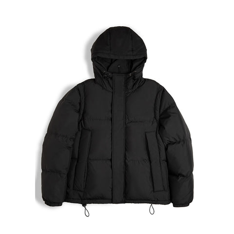 마덴 남성용 겨울 분리형 소매 다운 재킷 야외 기능성 후드 조끼 따뜻한 두꺼운 외투 다용도 파카