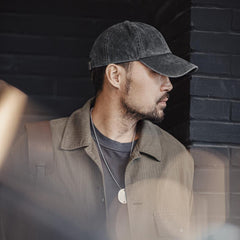 MADEN Herren Gewaschene Baumwoll Baseballkappe mit Fransen
