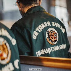 Chaqueta coach de algodón pesado bordada retro MADEN