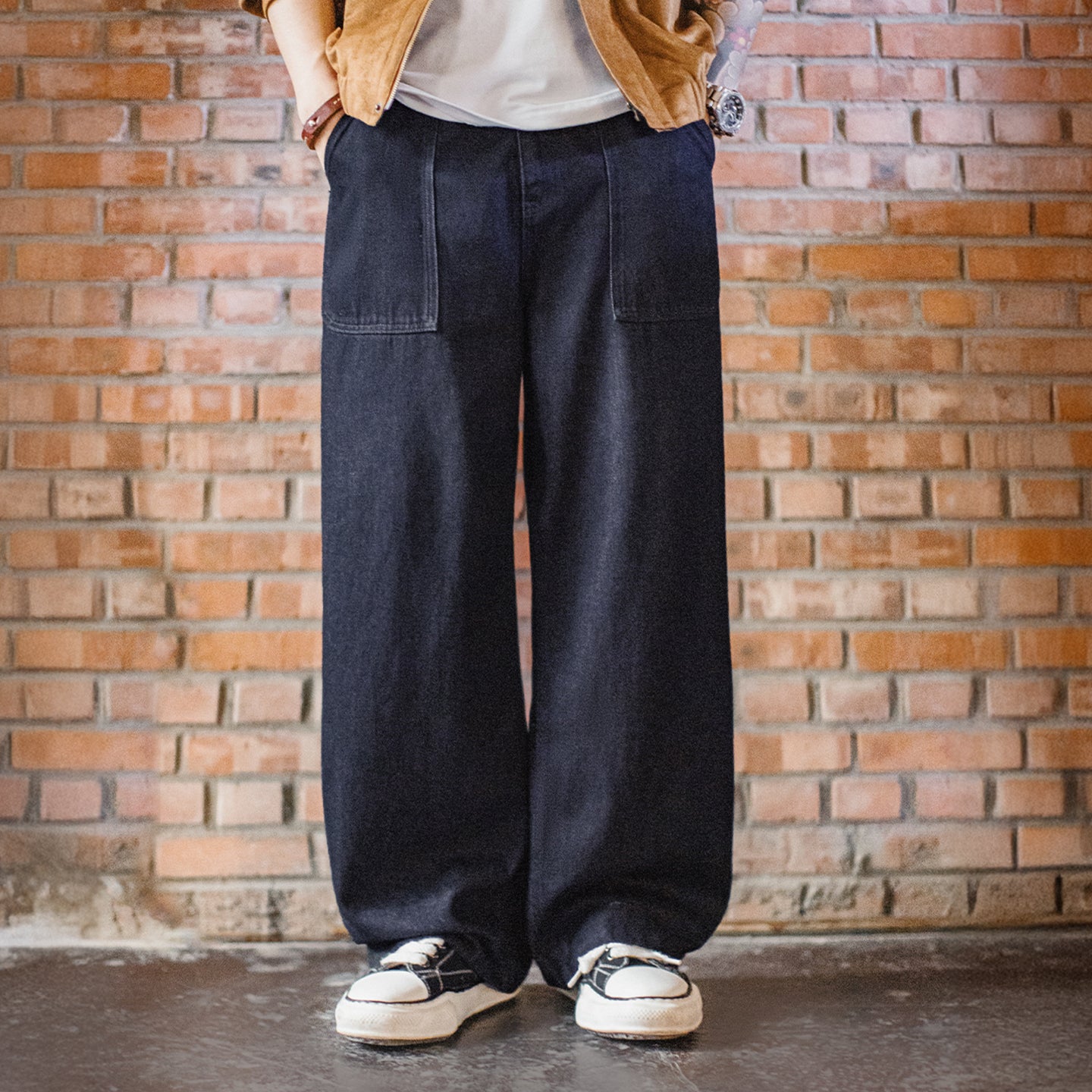 Quần Jean MADEN Boro Giặt Màu Denim