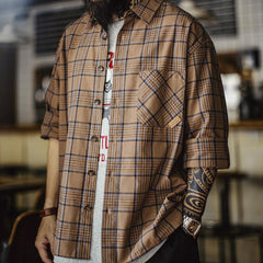 Camisa cityboy de algodón grueso a cuadros para hombre MADEN