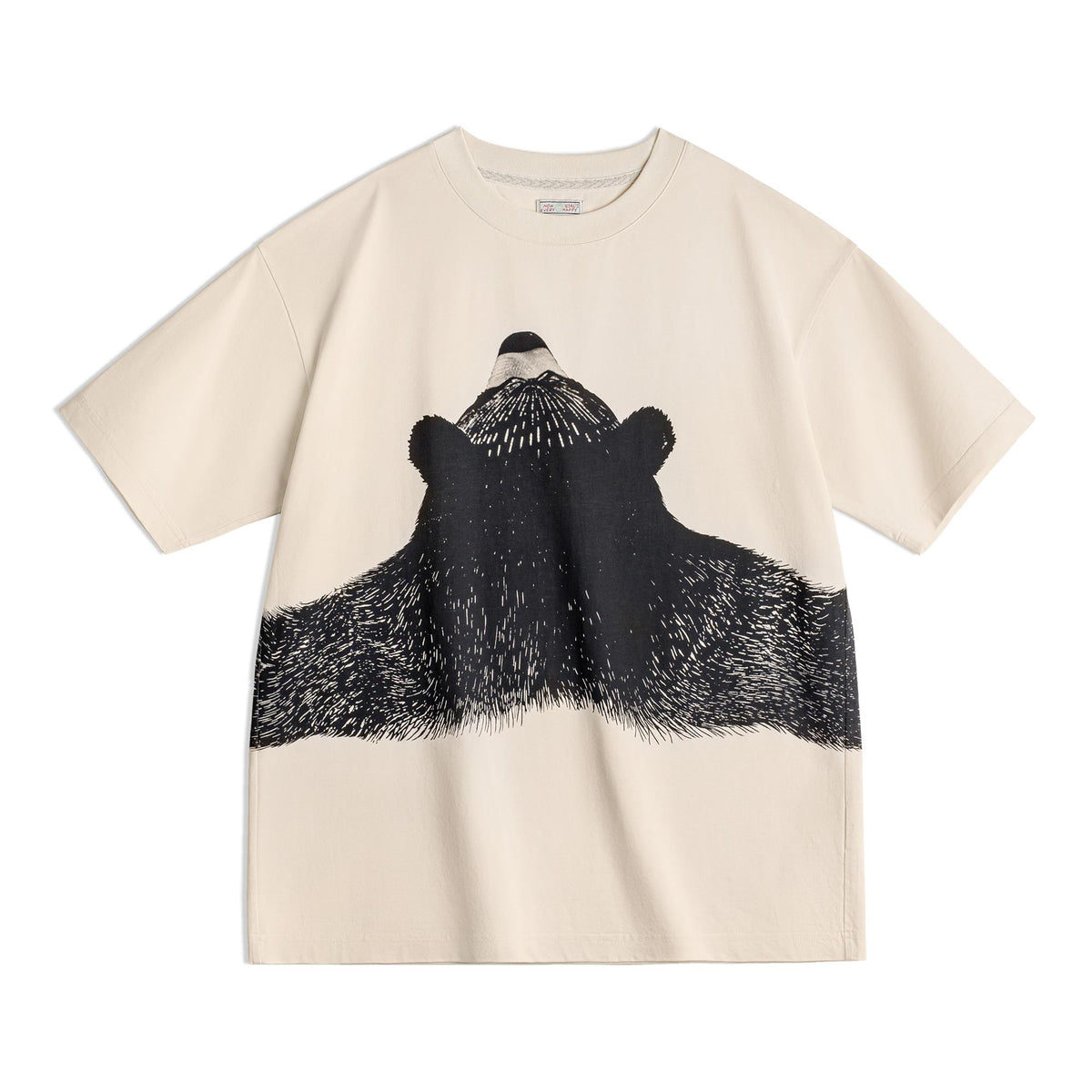 MADEN Lazy Bear Illustration T-Shirt aus schwerer Baumwolle