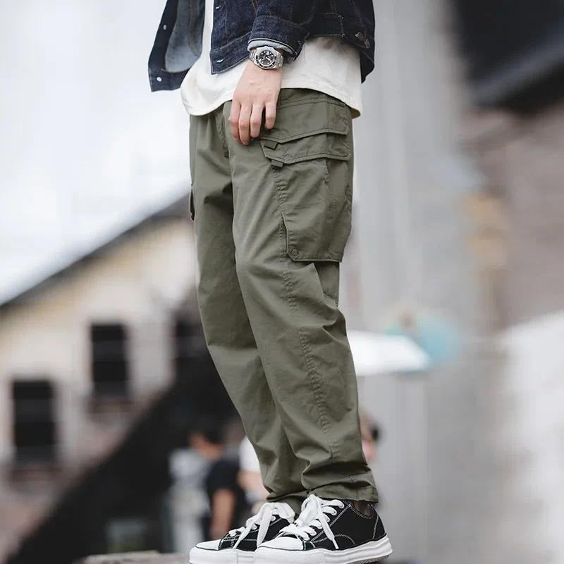 Pantalones tácticos cargo de algodón grueso con múltiples bolsillos para hombre MADEN