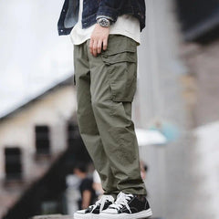 Pantalones tácticos cargo de algodón grueso con múltiples bolsillos para hombre MADEN