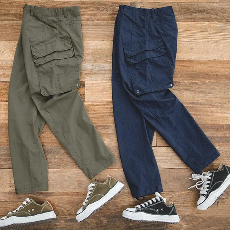 Pantalones tácticos cargo de algodón grueso con múltiples bolsillos para hombre MADEN