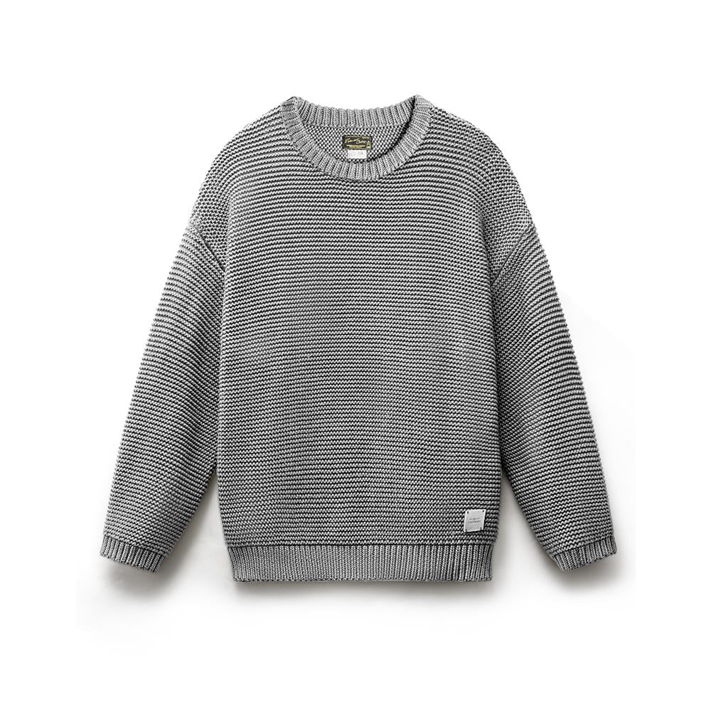 MADEN Men’s Heavyweight Chunky Knit Sweater – Loose Fit Round-Neck Pullover