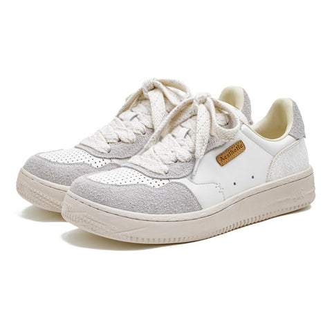 MADEN Herren-Sneaker, weiß, klobig, klassisch, flach, atmungsaktiv, sportlich-lässig, minimalistisch, cleanfit, für den Alltag 