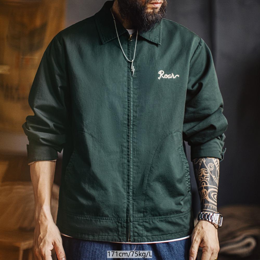 Chaqueta coach de algodón pesado bordada retro MADEN