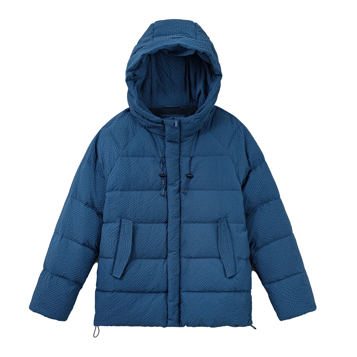 MADEN Seersucker Strukturierte Daunenjacke mit Kapuze