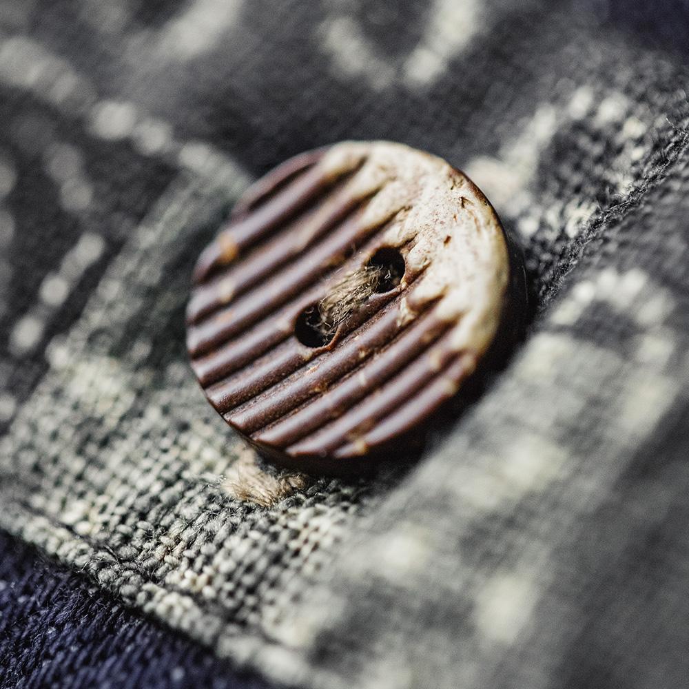 MADEN Boro Jeans-Overshirt mit Indigo-Revers