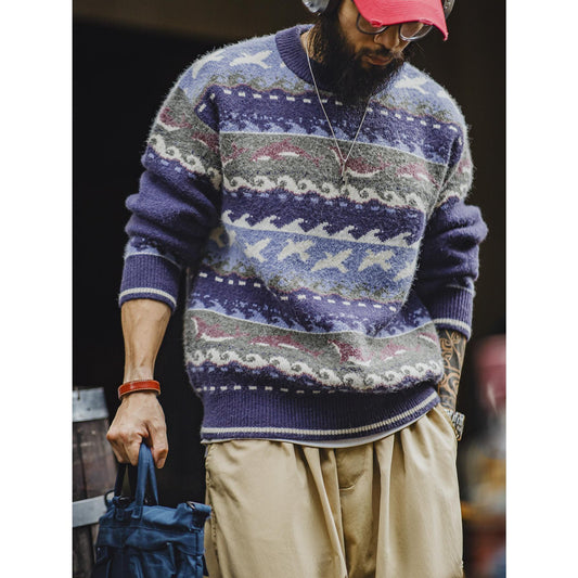 MADEN Herren Fair Isle Strickpullover