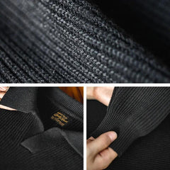 Suéter tipo polo de punto con rayas verticales para hombre MADEN