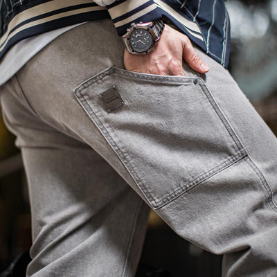 MADEN Gray Distressed Denim Pants