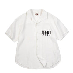 Maden Damen Kurzarm Shirt - Freizeit Vintage Stickerei
