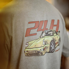 MADEN Retro gewaschenes Racing Grafik T-Shirt mit kurzen Ärmeln