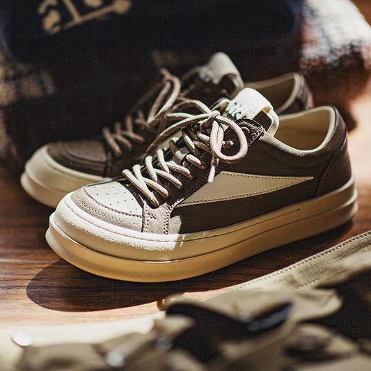 MADEN Retro Klobige Sohle Plateau Canvas Sneaker