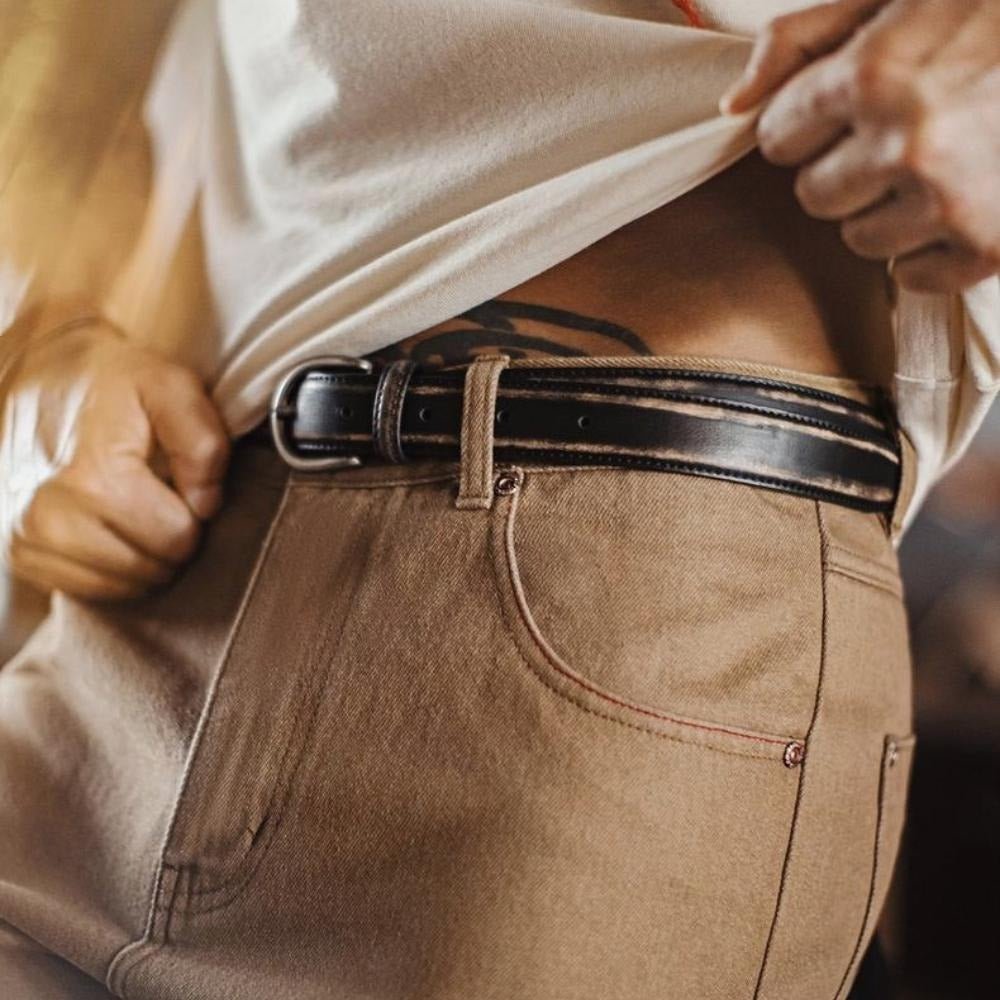 MADEN Herren Schwerer Baumwoll Gerade-Bein Jeans
