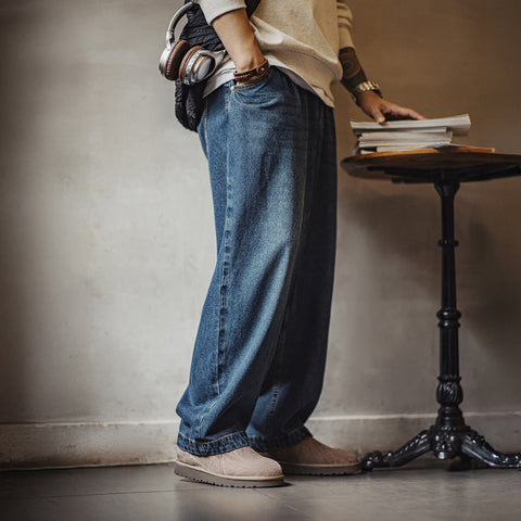 Maden Men's Boots - Winter Plush Lined Casual Slip-Ons