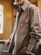 MADEN Vintage Workwear Cotton Long-Sleeve Casual Shirt thumbnail