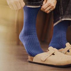 MADEN Waffelstrick Crew-Socken – feuchtigkeitsableitend