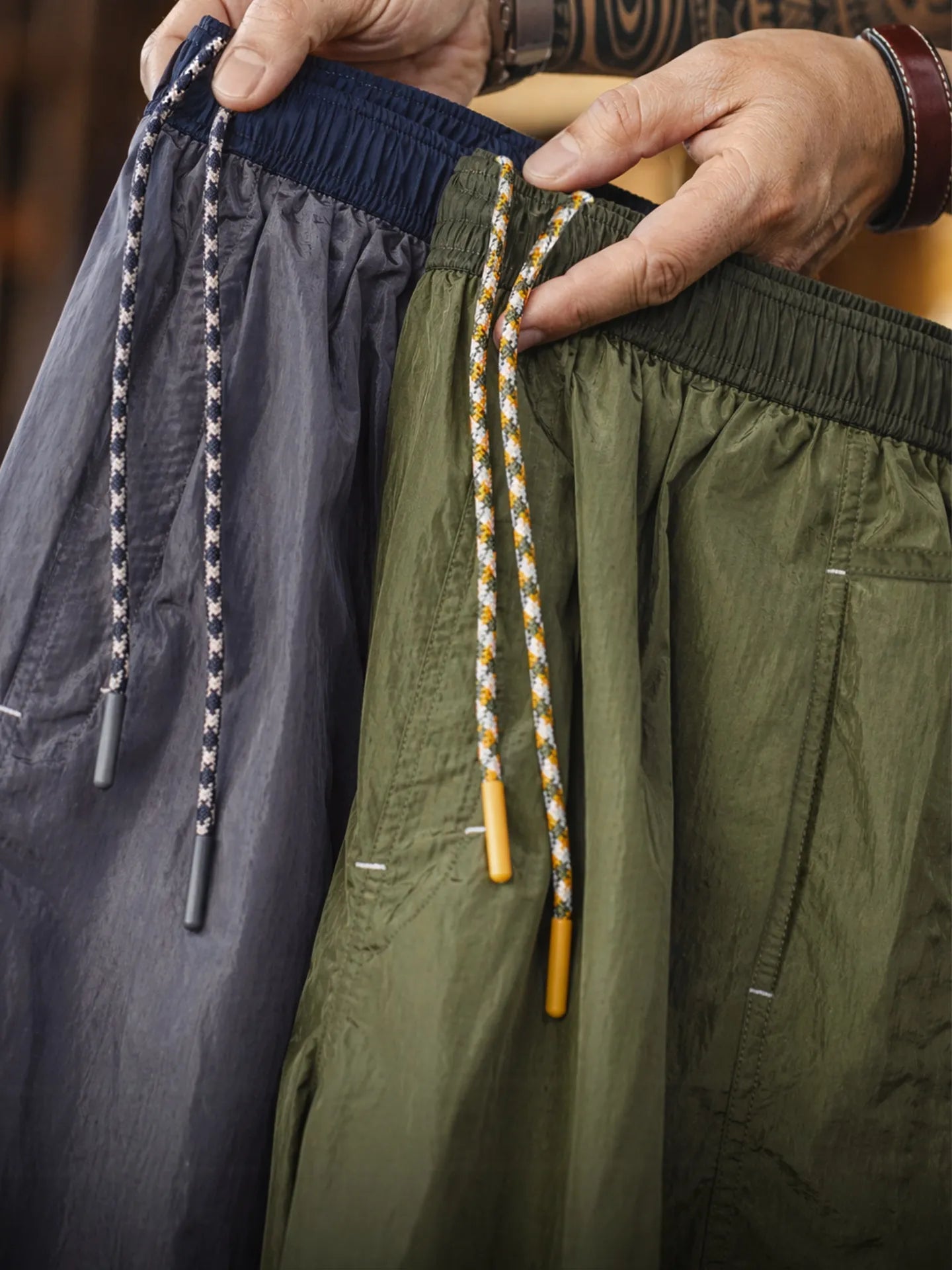 MADEN Olive Wide Leg Athletic Shorts
