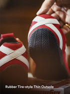 Zapatillas retro de gamuza roja con suela gruesa MADEN thumbnail