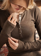 MADEN Women's Tencel Wool Long-Sleeve Henley T-Shirt thumbnail