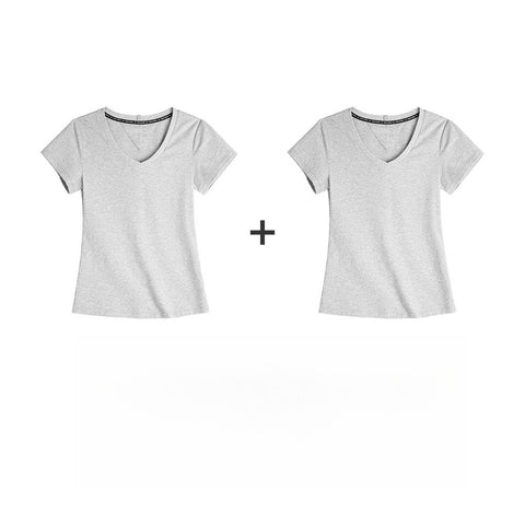 MADEN Women's V-Neck Slim Fit Knit Tee