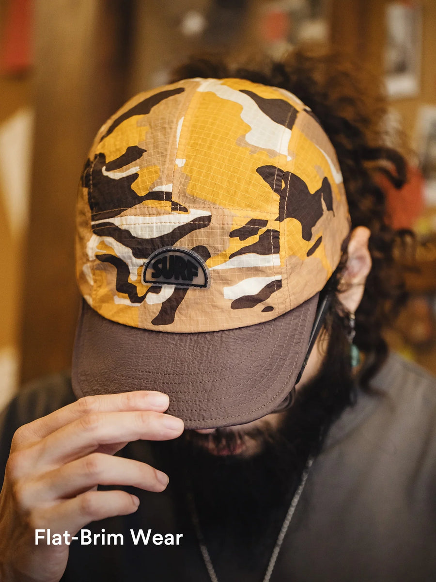 MADEN Men's Wave Print Five-Panel Curved Brim Cap
