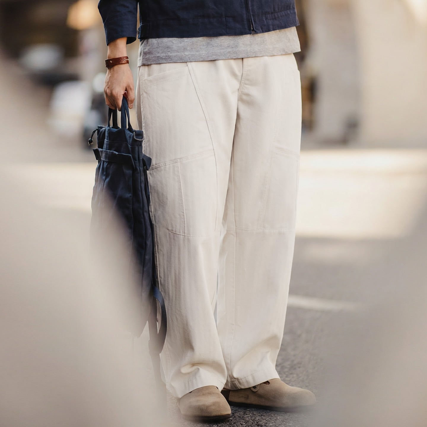 MADEN HBT White Cargo Pants
