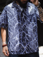 MADEN Men's Thorn Print Short Sleeve Mesh Shirt thumbnail