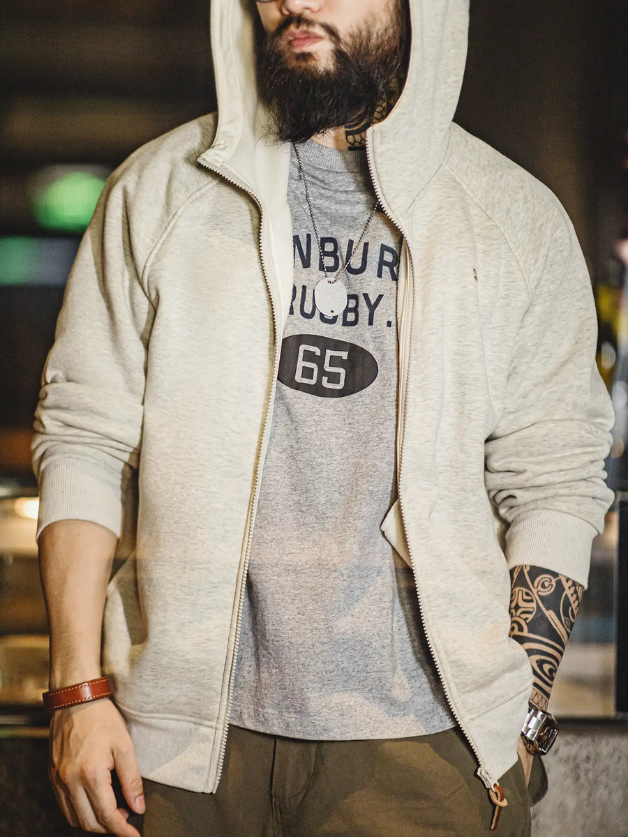 Sweat-shirt à capuche gris pour homme MADEN – Veste polaire épaisse zippée 